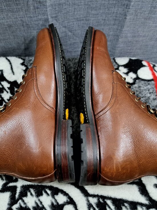 Size 9 Men J.Crew Kenton Plain-Toe Boots - Goodyear Welt - Brown Grain Leather - main image 4